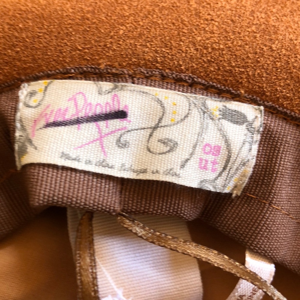 Free People Tennessee Rancher Hat brown tan Suede Braided - Picture 6 of 6